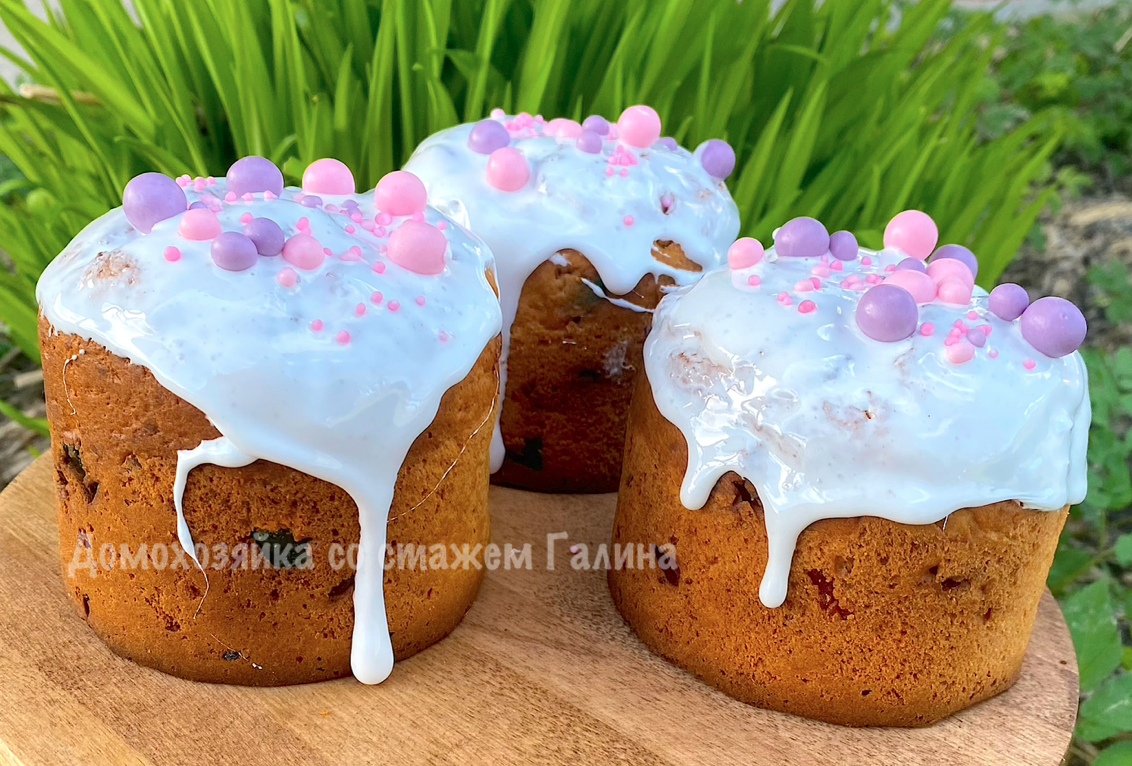 Пасхальные куличи с творогом без дрожжей