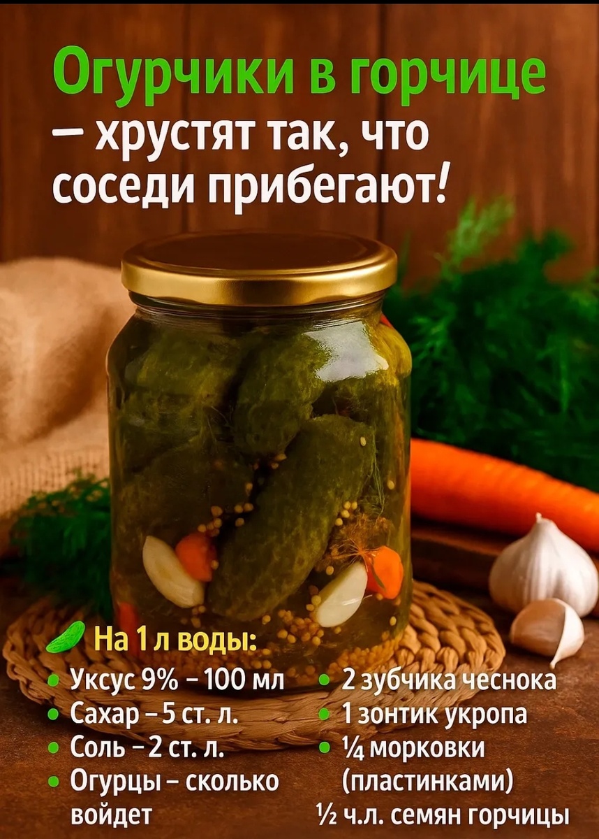 Огурчики в горчичном маринаде