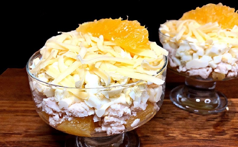 Зимний салат с курицей и апельсином — новогоднее чудо для вашего стола