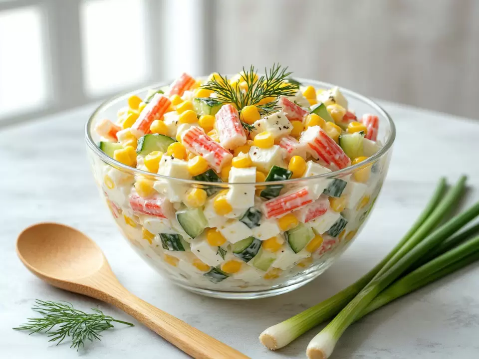 Новый взгляд на крабовый салат: легкий и полезный рецепт для праздника