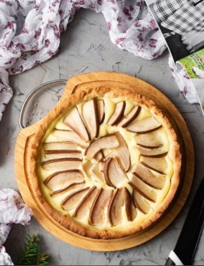 Нежный тарт с рикоттой и грушами