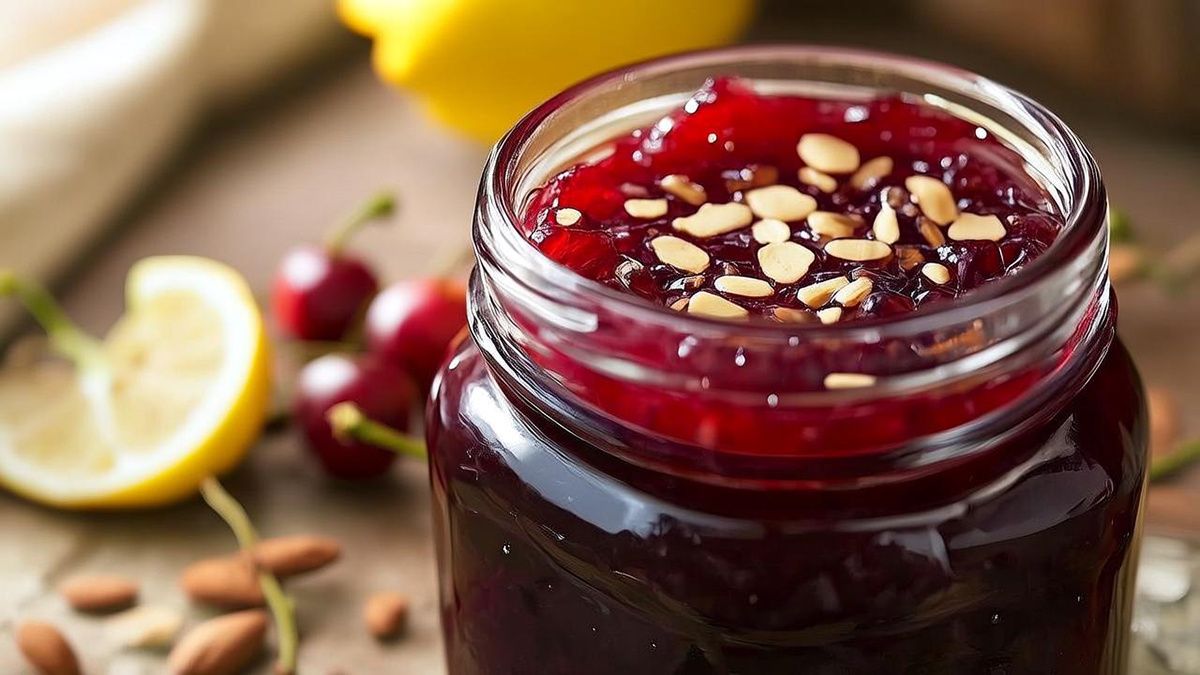 Идеальный десерт: вишневый джем с лимоном и миндалем